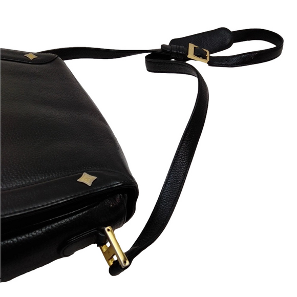 MCM Black Leather Shoulder Bag with COA EUC - Picture 6 of 17
